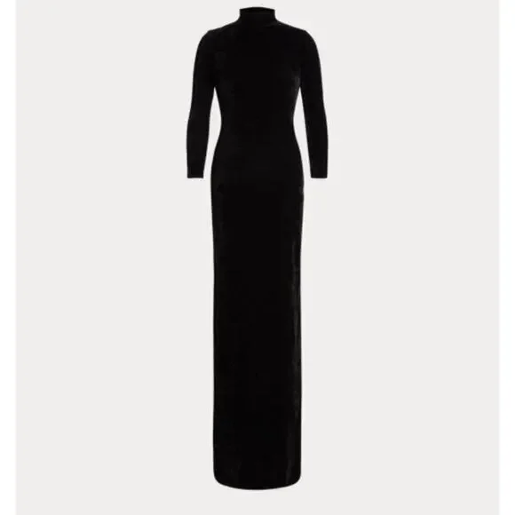 Ralph Lauren Collection Velvet Turtleneck Evening Sweater Maxi Dress Long Size L - Picture 3 of 9